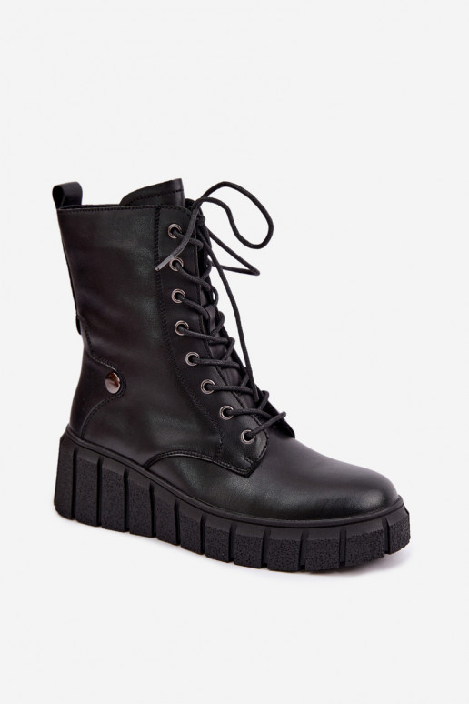 Haut Stiefel mit einer Plattform sich Zuarm laufen T.Sokolski AN Z26-160 schZuarze Farbe