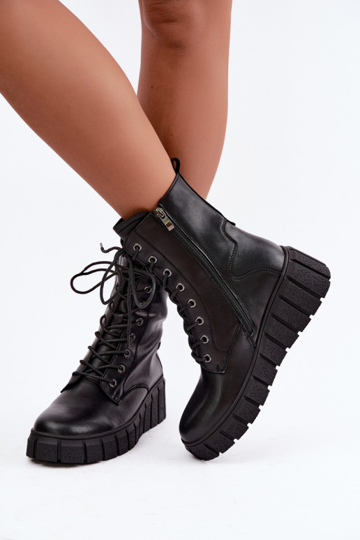Damen warme Stiefeletten mit Plateau T.Sokolski AN Z26-160 in schwarzer Farbe