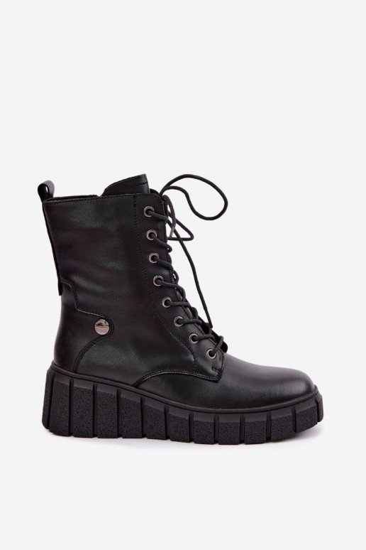 Haut Stiefel mit einer Plattform sich Zuarm laufen T.Sokolski AN Z26-160 schZuarze Farbe