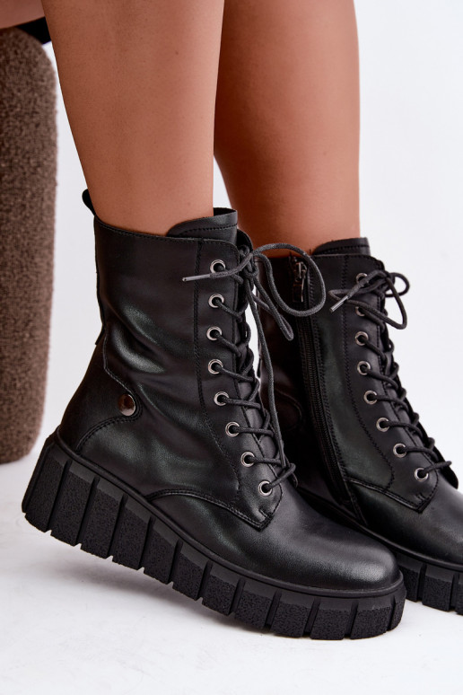 Haut Stiefel mit einer Plattform sich Zuarm laufen T.Sokolski AN Z26-160 schZuarze Farbe