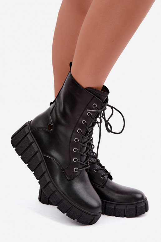 Haut Stiefel mit einer Plattform sich Zuarm laufen T.Sokolski AN Z26-160 schZuarze Farbe