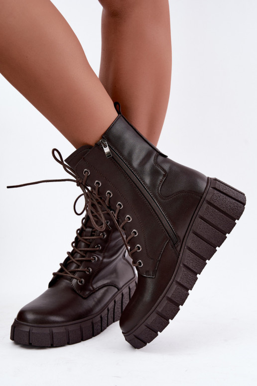 Haut Stiefel mit einer Plattform sich Zuarm laufen T.Sokolski AN Z26-160 CzekoladoZue