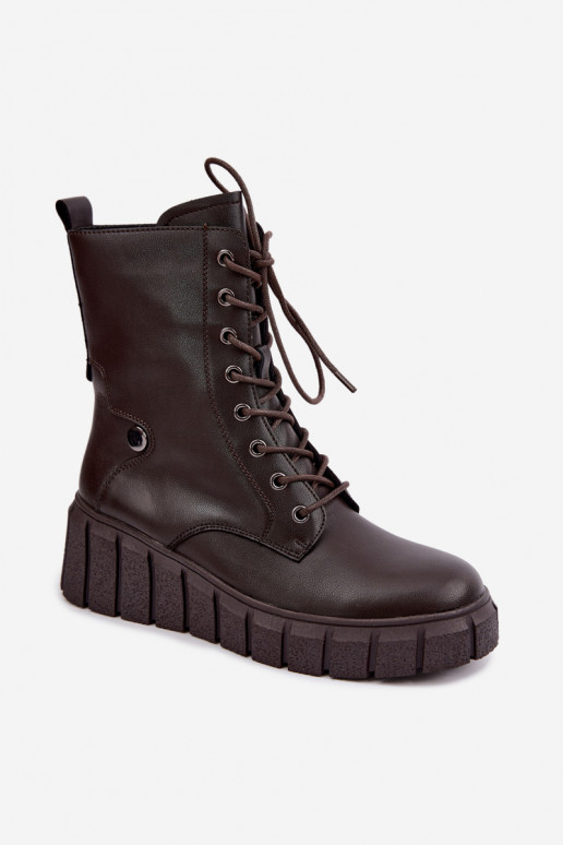 Haut Stiefel mit einer Plattform sich Zuarm laufen T.Sokolski AN Z26-160 CzekoladoZue