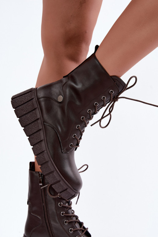 Haut Stiefel mit einer Plattform sich Zuarm laufen T.Sokolski AN Z26-160 CzekoladoZue
