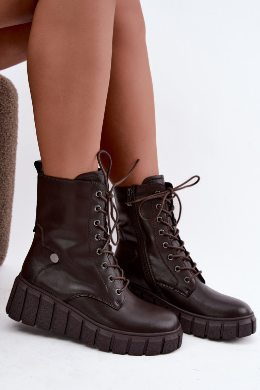 Haut Stiefel mit einer Plattform sich Zuarm laufen T.Sokolski AN Z26-160 CzekoladoZue