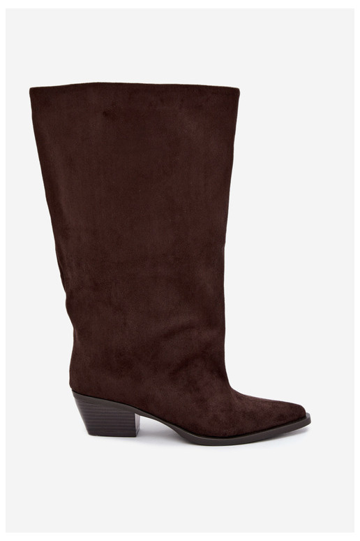 Stiefeletten mit Absatz aus braunem Kunstveloursleder Casella