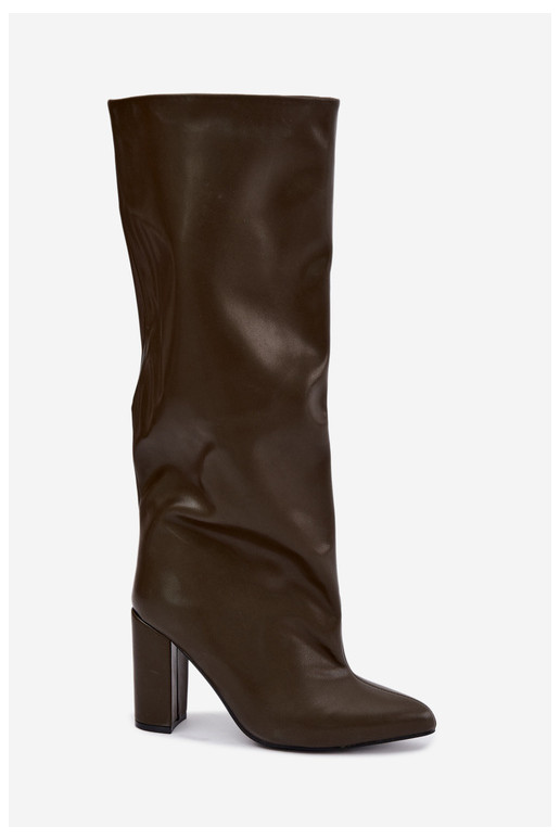 Khaki Stiefeletten mit Absatz Emeline