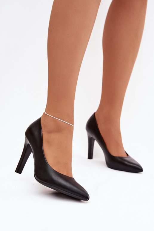 Schwarze High Heels aus Kunstleder Sergio Leone 1446