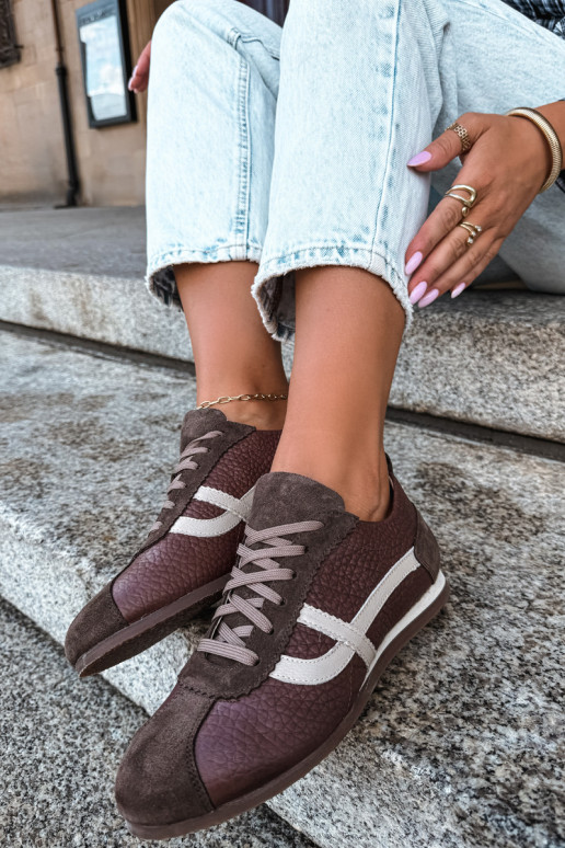 Sneaker aus Kunstveloursleder in Schokoladenfarbe Zazoo N1402S2