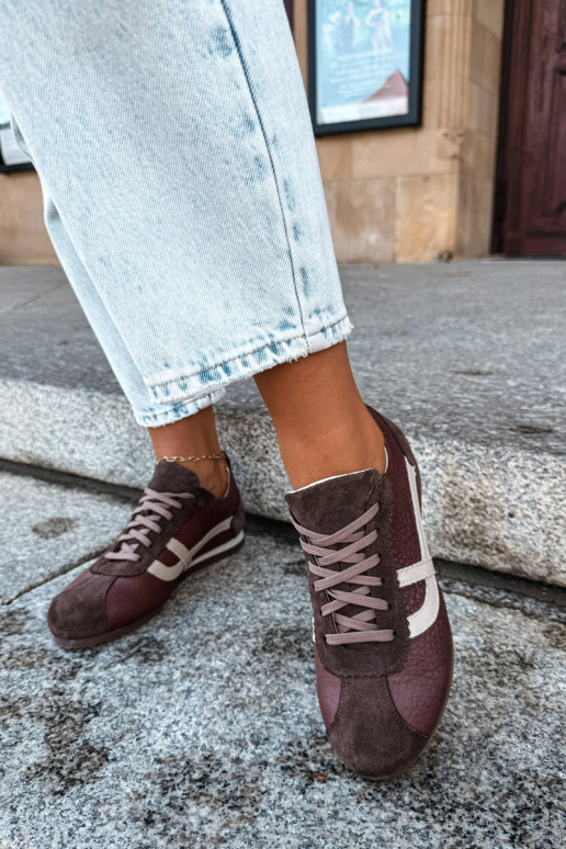 Sneaker aus Kunstveloursleder in Schokoladenfarbe Zazoo N1402S2