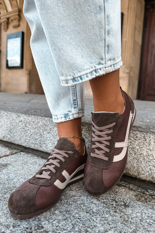 Sneaker aus Kunstveloursleder in Schokoladenfarbe Zazoo N1402S2