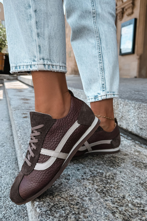 Sneaker aus Kunstveloursleder in Schokoladenfarbe Zazoo N1402S2
