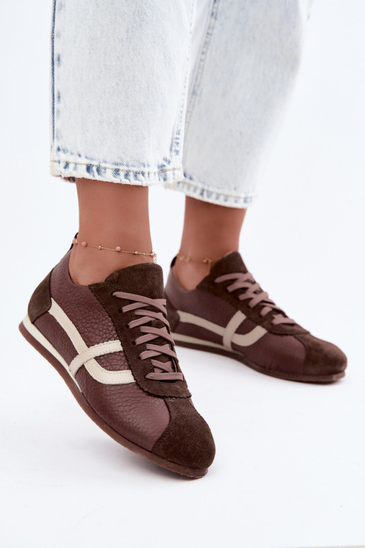Sneaker aus Kunstveloursleder in Schokoladenfarbe Zazoo N1402S2
