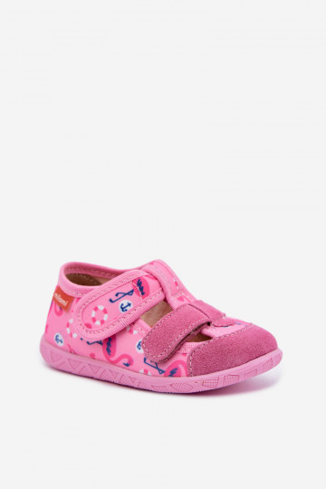Kinderschuhe Milami mit Klettverschlüssen und Flamingos in Rosa Reathiana