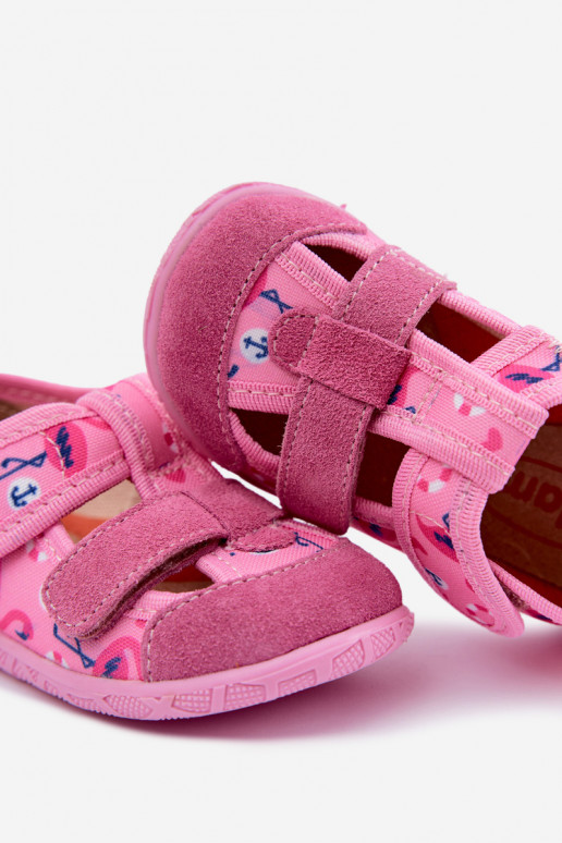 Kinderschuhe Milami mit Klettverschlüssen und Flamingos in Rosa Reathiana