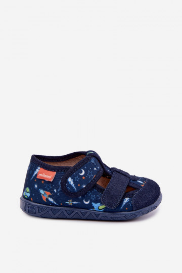Kinderschuhe Milami mit Klettverschlüssen und Raketen in Dunkelblau Reathiana 2