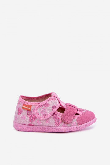 Kinderschuhe Milami mit Klettverschlüssen und glitzernden Herzen in Rosa Reathiana 2
