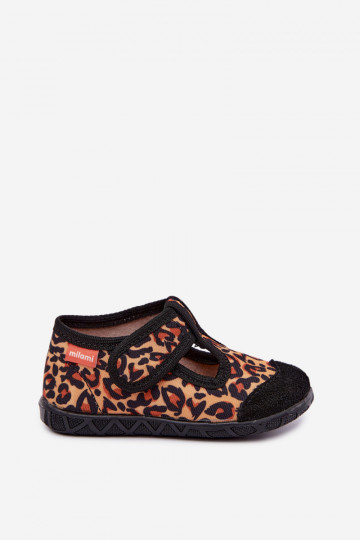 Kinderschuhe Milami mit Klettverschlüssen und Leopardenmustern in Gelb und Schwarz Jasimrra 2