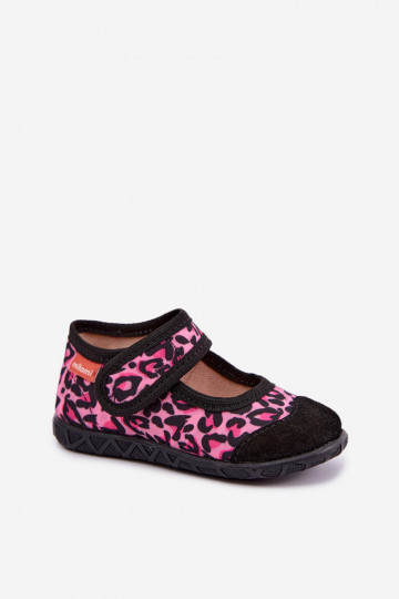 Kinderschuhe Milami mit Klettverschlüssen und Leopardenmustern in Rosa und Schwarz Esnia