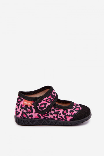 Kinderschuhe Milami mit Klettverschlüssen und Leopardenmustern in Rosa und Schwarz Esnia 2