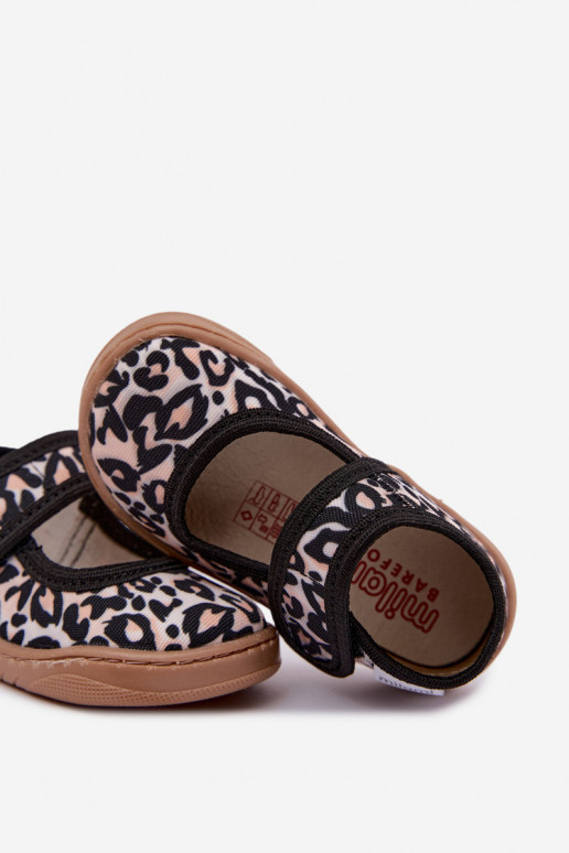 Kinderballettschuhe mit Leopardenmuster sandfarben Caelia