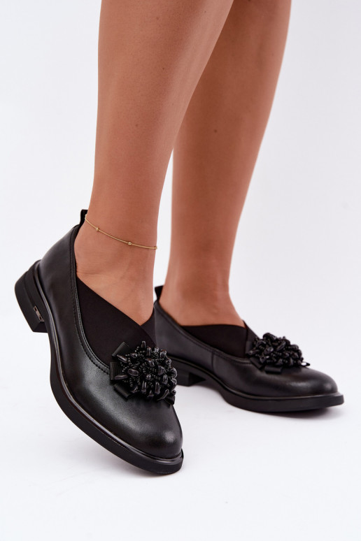 Damenleder Schuhe mit Ornamenten schwarz T.Sokolski