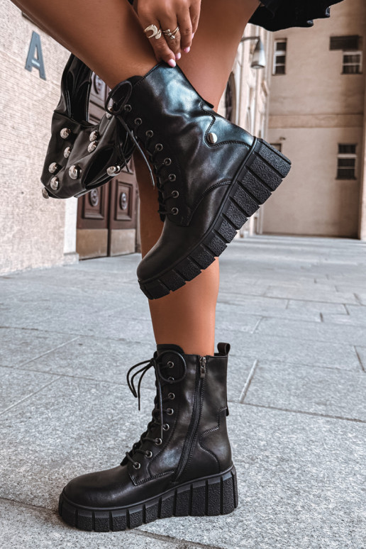 Damen warme Stiefeletten mit Plateau T.Sokolski AN Z26-160 in schwarzer Farbe