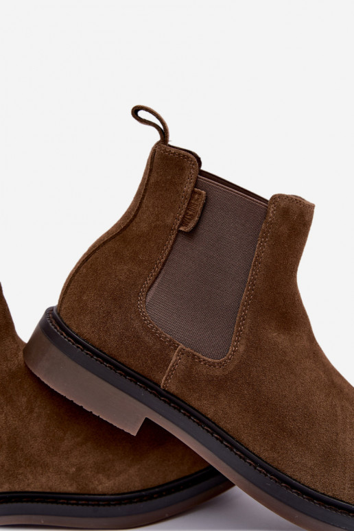 stylische Stiefeletten für Herren aus Kunstwildleder Big Star UU174277 in Khaki