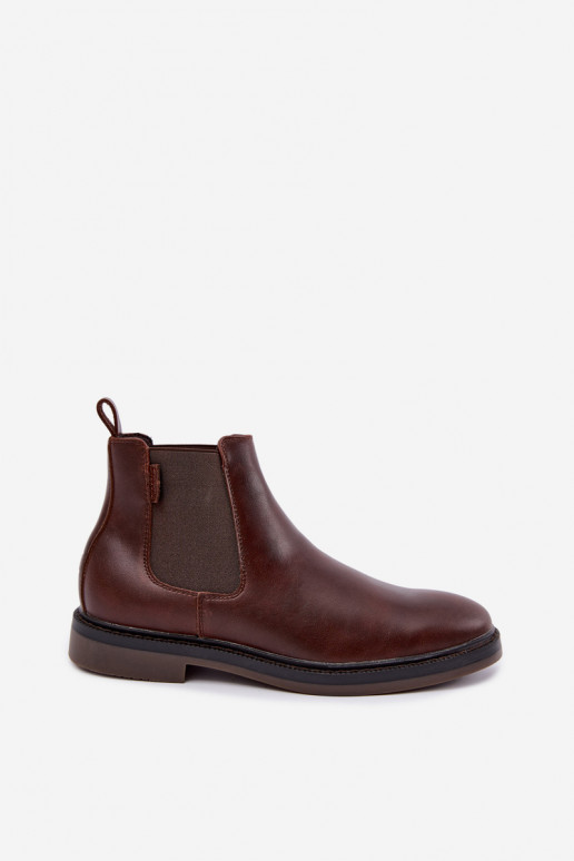stylische Stiefeletten für Herren aus echtem Leder Big Star UU174279 in Dunkelbraun