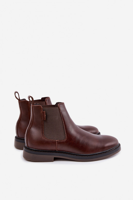 stylische Stiefeletten für Herren aus echtem Leder Big Star UU174279 in Dunkelbraun