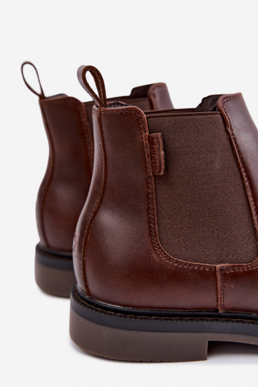 stylische Stiefeletten für Herren aus echtem Leder Big Star UU174279 in Dunkelbraun