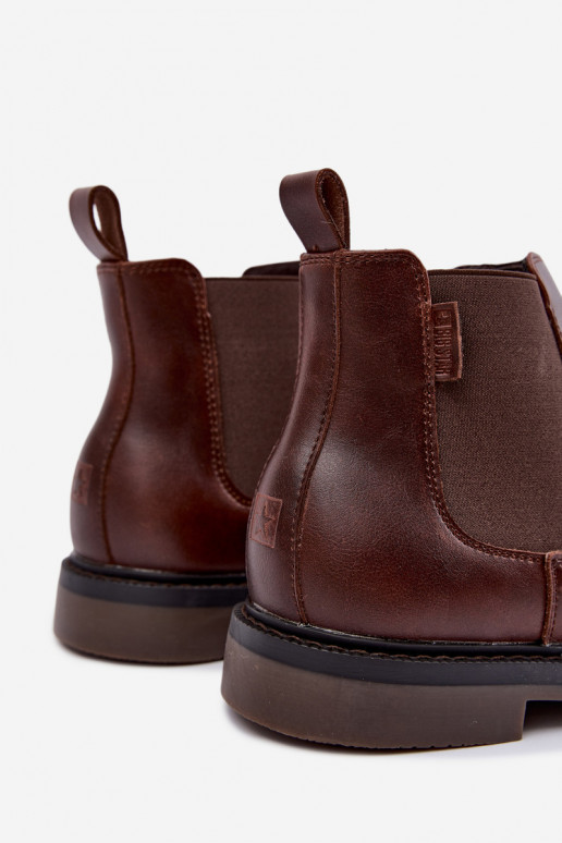 stylische Stiefeletten für Herren aus echtem Leder Big Star UU174279 in Dunkelbraun
