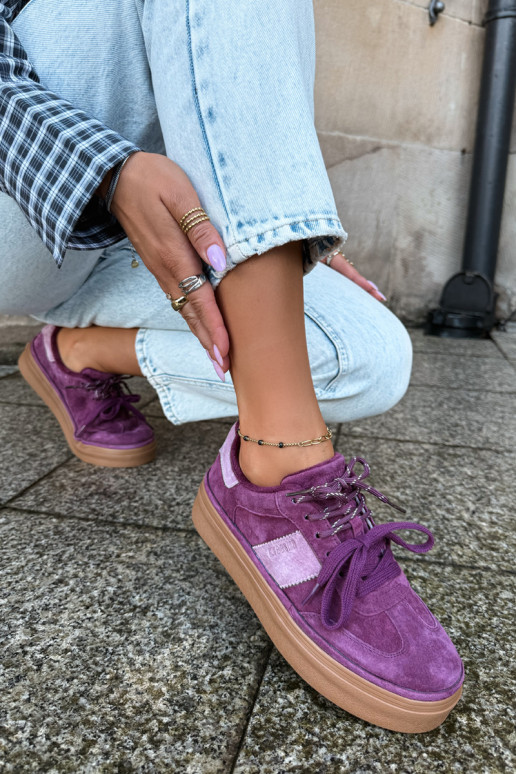 Lila Damen-Sneaker aus Kunstveloursleder mit Isolierung Big Star UU274772