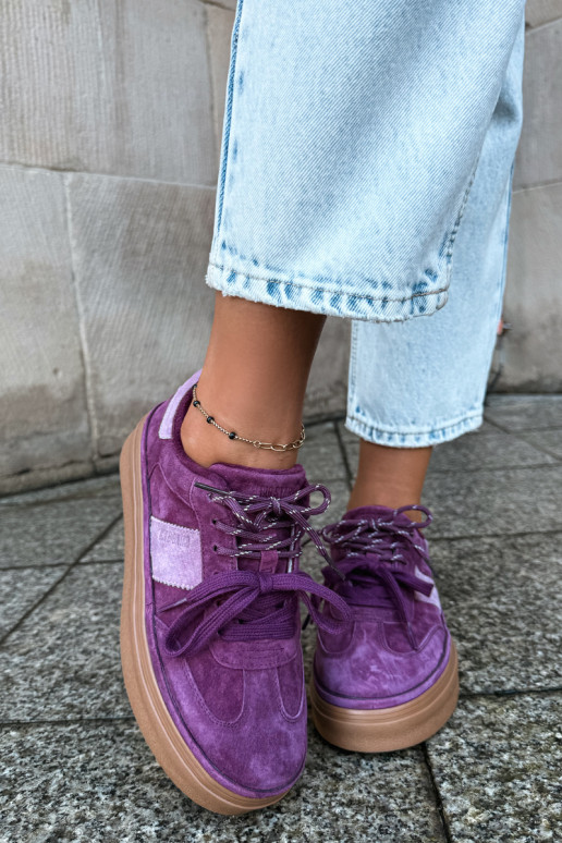 Lila Damen-Sneaker aus Kunstveloursleder mit Isolierung Big Star UU274772