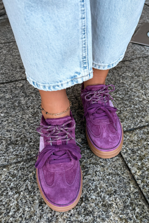 Lila Damen-Sneaker aus Kunstveloursleder mit Isolierung Big Star UU274772