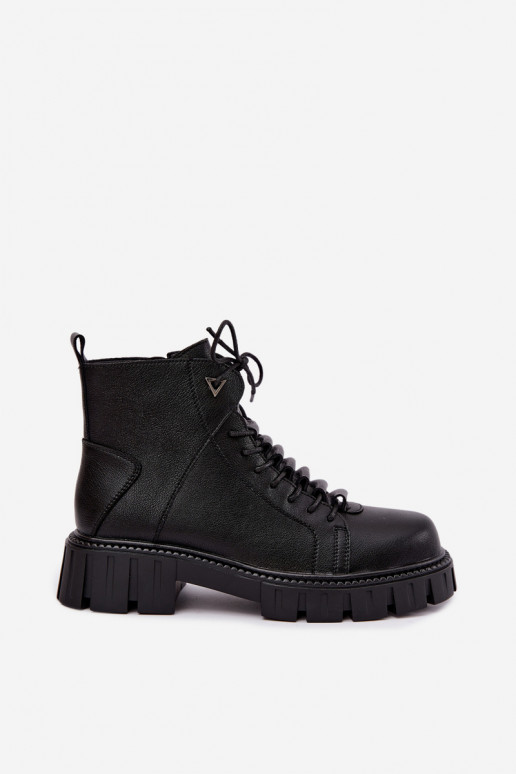 Damen Stiefeletten mit Plattform D&A JC62-1044 in Schwarz