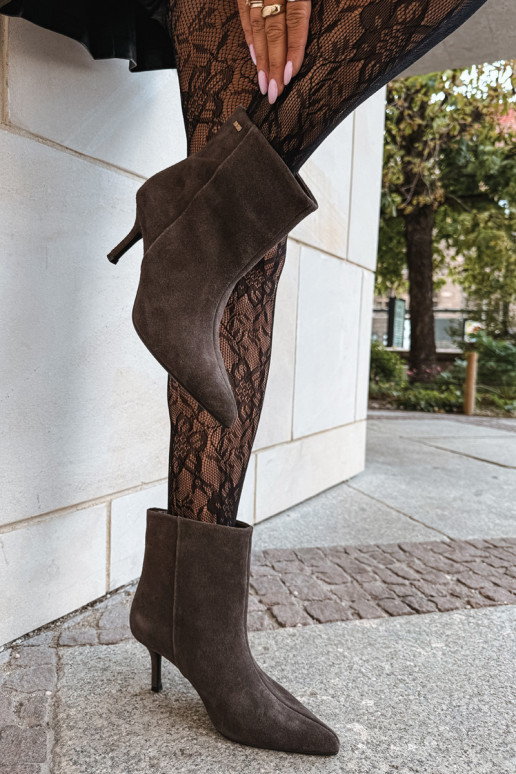 Wildlederstiefel mit dünnen Absätzen und Isolierung, zum Hineinschlüpfen Big Star UU274492 braun