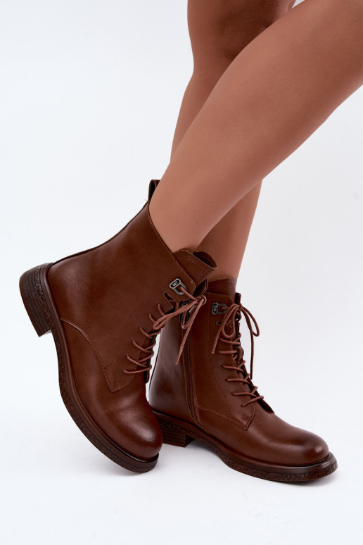Wärmende Lederstiefeletten Tai turiciejka K7751-29 in Braun