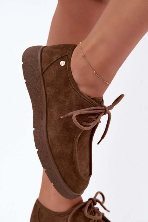 Damen Schuhe aus Kunstveloursleder Tai turiciejka K7189-04 in Sand
