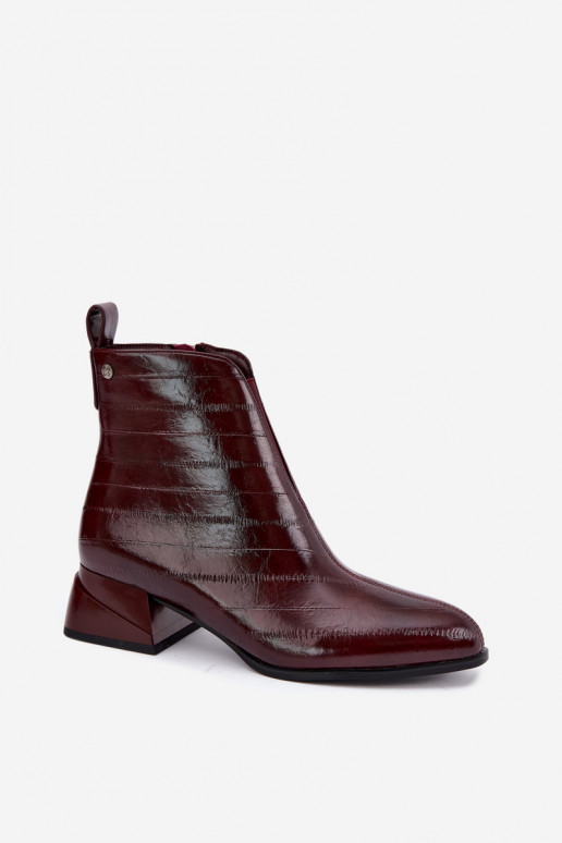 Wärmende Lederstiefeletten Klocke Tai turiciejka K7675-23 in Bordeaux