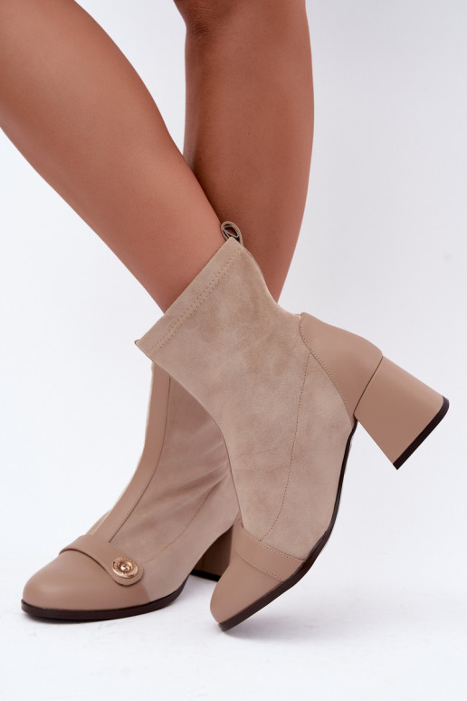 Damenlederstiefeletten Klocke Tai turiciejka K7819-04 in Sand
