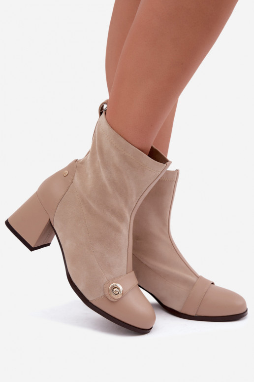 Damenlederstiefeletten Klocke Tai turiciejka K7819-04 in Sand