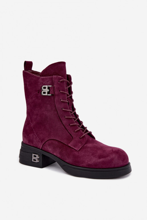 Warmes Damenstiefel aus Kunstveloursleder Vinceza 67044 bordeaux