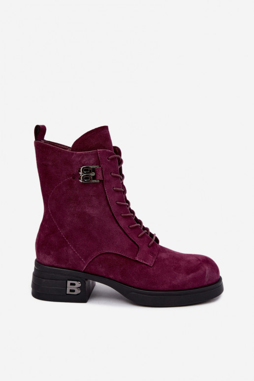 Warmes Damenstiefel aus Kunstveloursleder Vinceza 67044 bordeaux