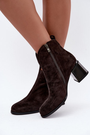 Kunstveloursleder Stiefel mit Absatz Vinceza 91178 schokolade 2