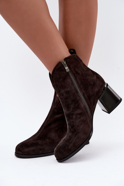 Kunstveloursleder Stiefel mit Absatz Vinceza 91178 schokolade