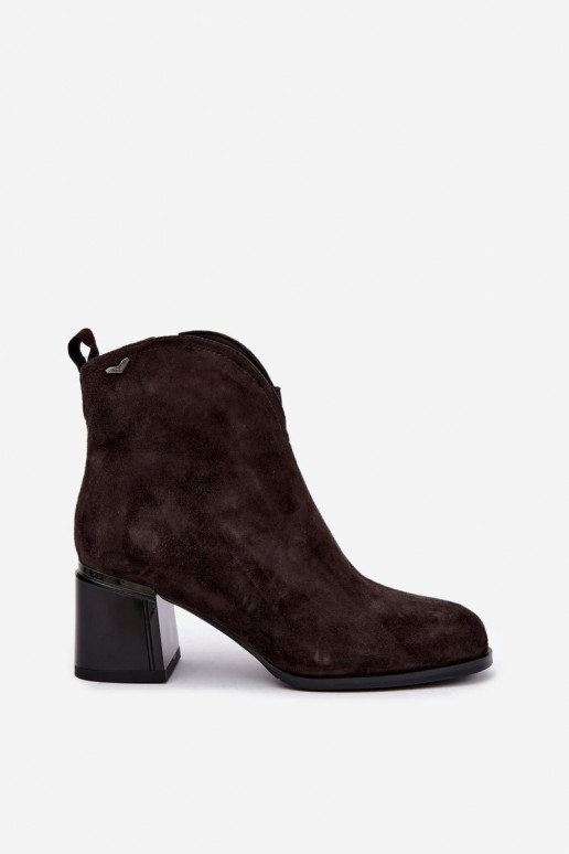 Kunstveloursleder Stiefel mit Absatz Vinceza 91178 schokolade
