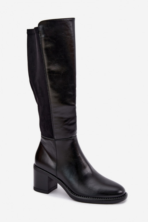 Warmes Langschaftstiefel mit Absatz Vinceza 58652 schwarz
