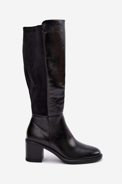 Warmes Langschaftstiefel mit Absatz Vinceza 58652 schwarz