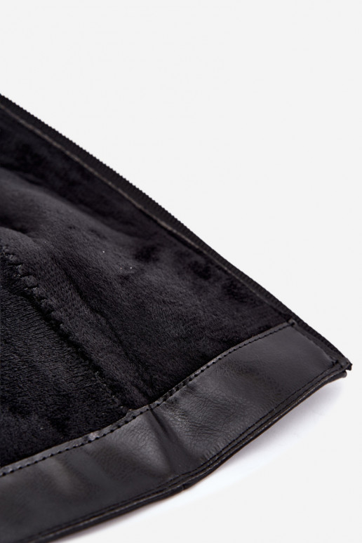 Warmes Langschaftstiefel mit Absatz schwarz Alessa